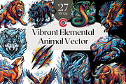 Vibrant Elemental Animal Vector SVGs, an Animal Illustration by C-Kav (Thumbnail 1 of 10)