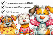 Whimsical Valentine Dog Clipart, an Illustration by Libby Wishes (Thumbnail 2 of 5)