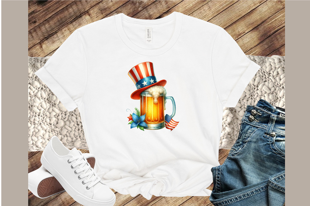 American Patriotic Flag Beer Clipart, an Illustration by Sublimation Artist (Photo 4 of 6)