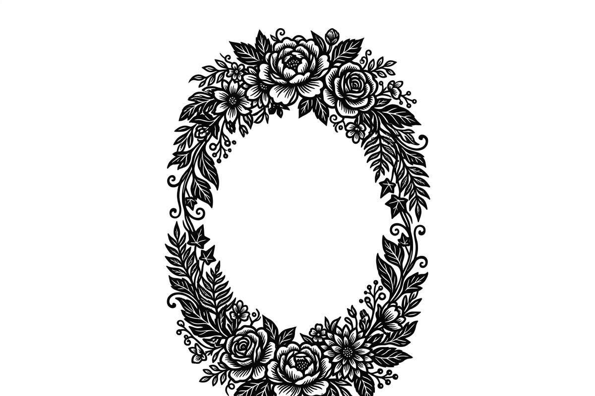 50 Elegant Floral Oval Mirror Frame, a Decorative Illustration by Amazin_art (Photo 31 of 34)