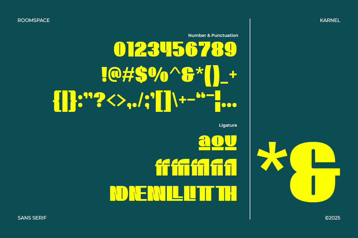 Karnel - Bold Minimalist Display, a Sans Serif Font by roomspace creative lab (Photo 11 of 11)
