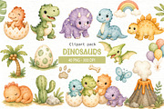 Dinosaur Clipart Bundle, an Animal Illustration by Villa 11 Estudio (Thumbnail 1 of 7)