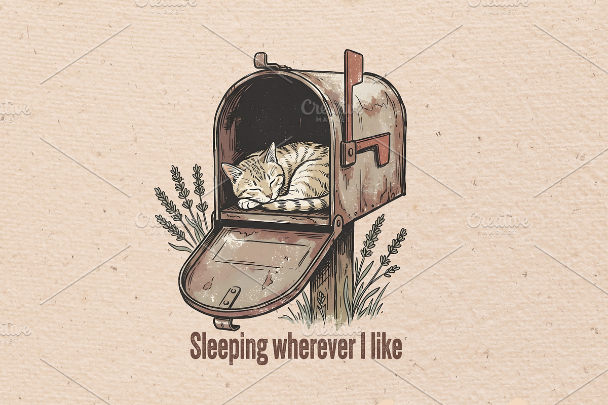 Sleeping wherever I like, an Animal Illustration by Vectorlina (Photo 1 of 4)