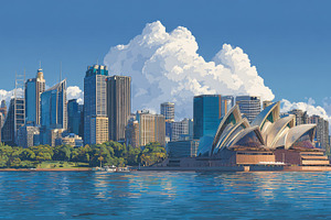 Sydney skyline with opera house view, a Photo by Beautiful things