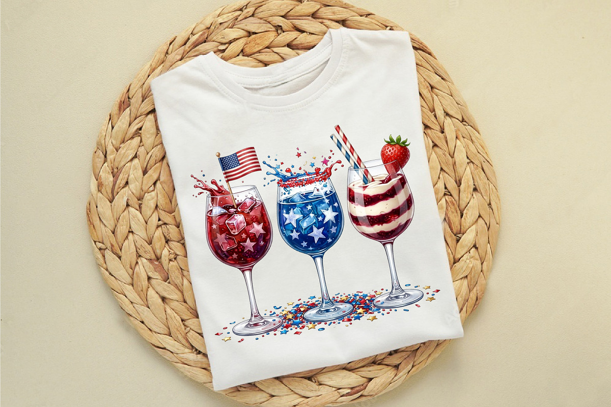 4th of July Wine Glasses PNG, a Seasonal Illustration by designcity5 (Photo 2 of 4)