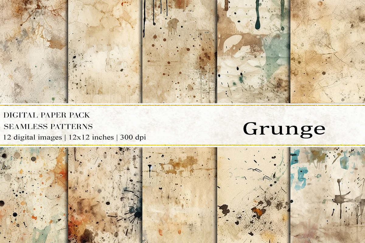 Grunge Digital Papers, a Pattern Graphic by BonaDesigns (Photo 1 of 4)