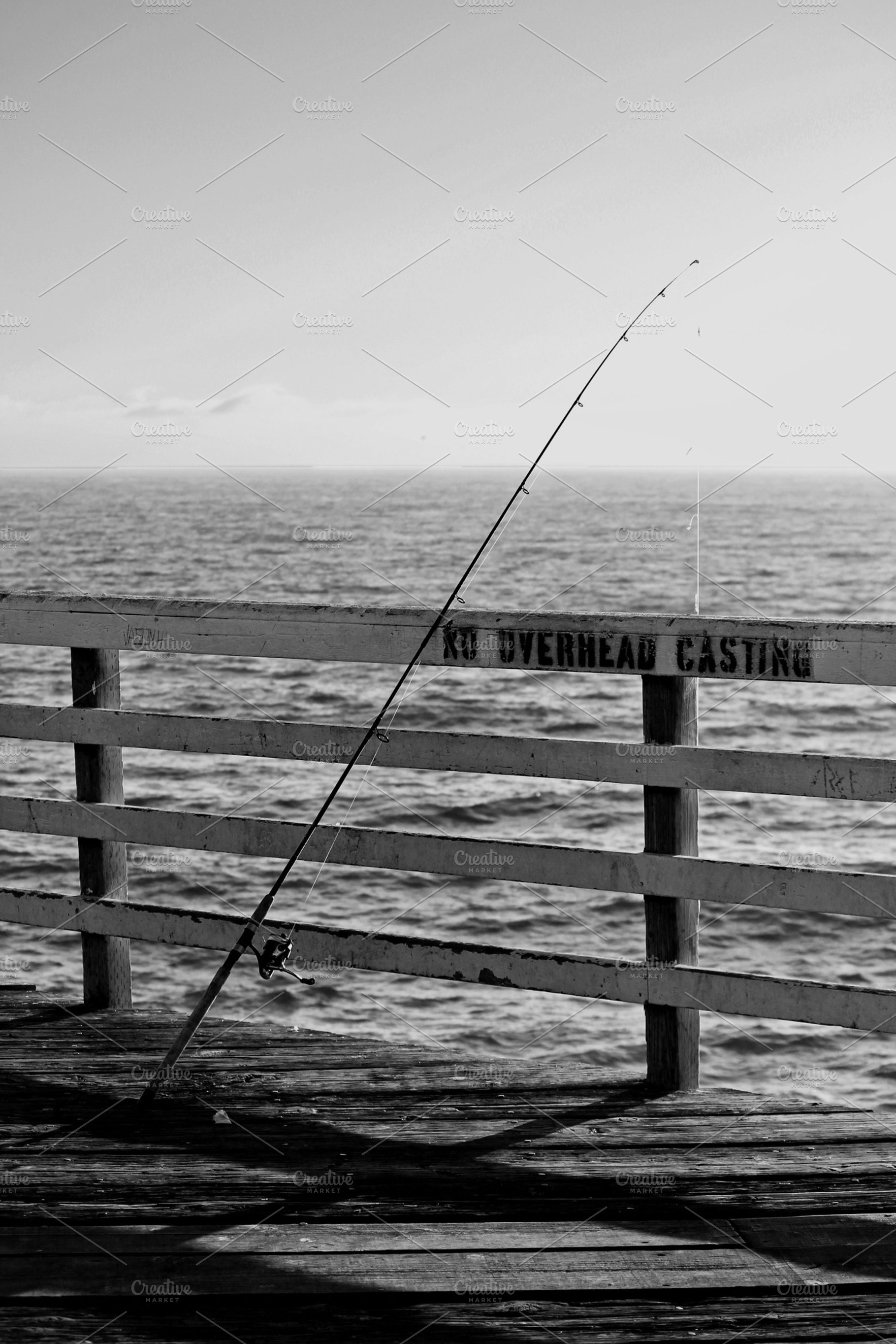 Gone Fishing Featuring Black And White Fishing And Fishing Pole