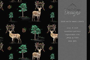 Christmas Deer Seamless Pattern