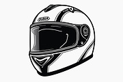 Motorcycle Helmet Silhouette Set, an Illustration by hafijul (Thumbnail 3 of 7)