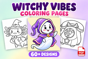 Witchy Vibes Coloring Pages Vol. 2