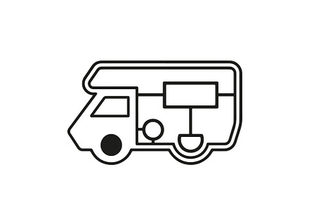 Vector Icon sticker of the motorhome