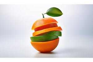 Sliced orange and lime stacked, a Food & Drink Photo by Igor Tichonow