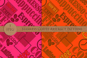 COFFEE Lettering Seamless Patterns