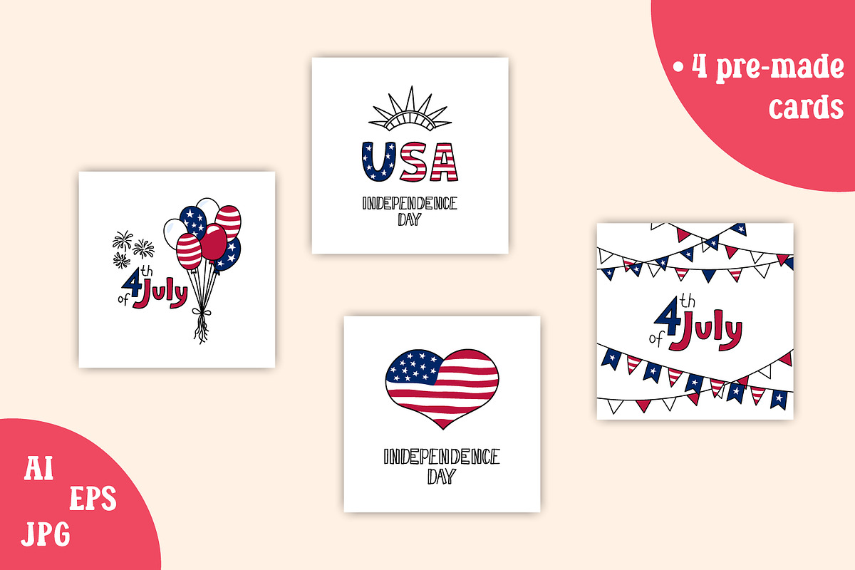 Independence Day | USA Doodles, an Object Illustration by AnnaViolet_store (Photo 3 of 9)