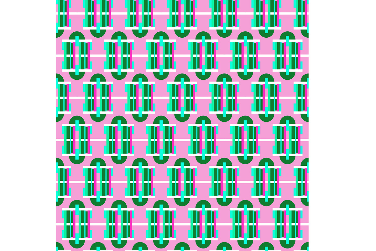 Geometric Ovals Pink and Green, a Pattern Graphic by Sharon Schwalbe (Photo 5 of 5)