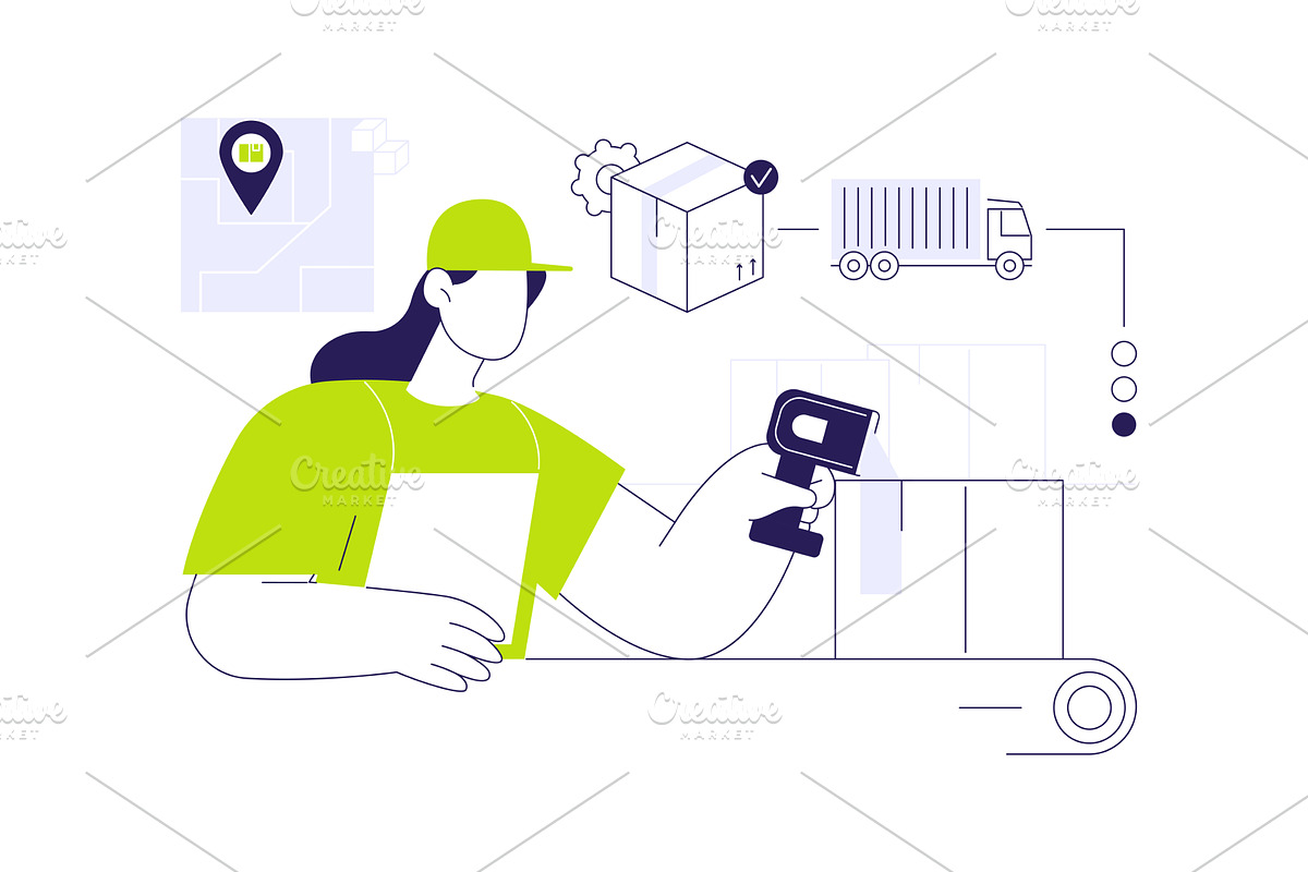 Blockchain item tracking abstract, a Technology Illustration by Visual Generation