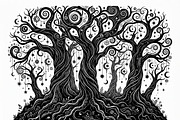 50 Mystical Galaxy Forest Silhouette, a Technology Illustration by Amazin_art (Thumbnail 5 of 33)