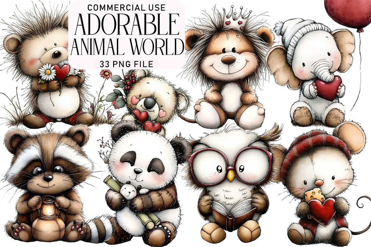 Adorable Animal World Clipart, an Illustration by Daily.Designs (Photo 1 of 5)