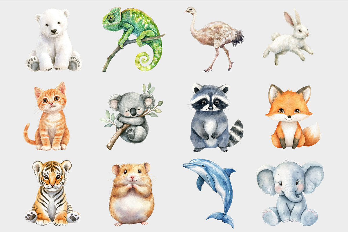 Watercolor Animal Clipart, a Seasonal Illustration by Design Market (Photo 4 of 5)