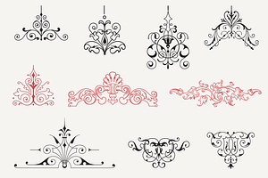 Vintage Vector Centered Ornaments