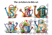 Garden Watering Can Alphabet Letters, a Decorative Illustration by Creative Art By SamM (Thumbnail 6 of 10)