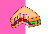 Bitten Sandwich Cartoon Vector, a Food Illustration by Artstorystudio (Thumbnail 2 of 3)