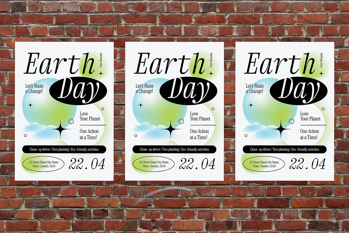 Clean Minimalist Earth Day Flyer Set, a Flyer Template by Aiyari Graphic (Photo 3 of 3)