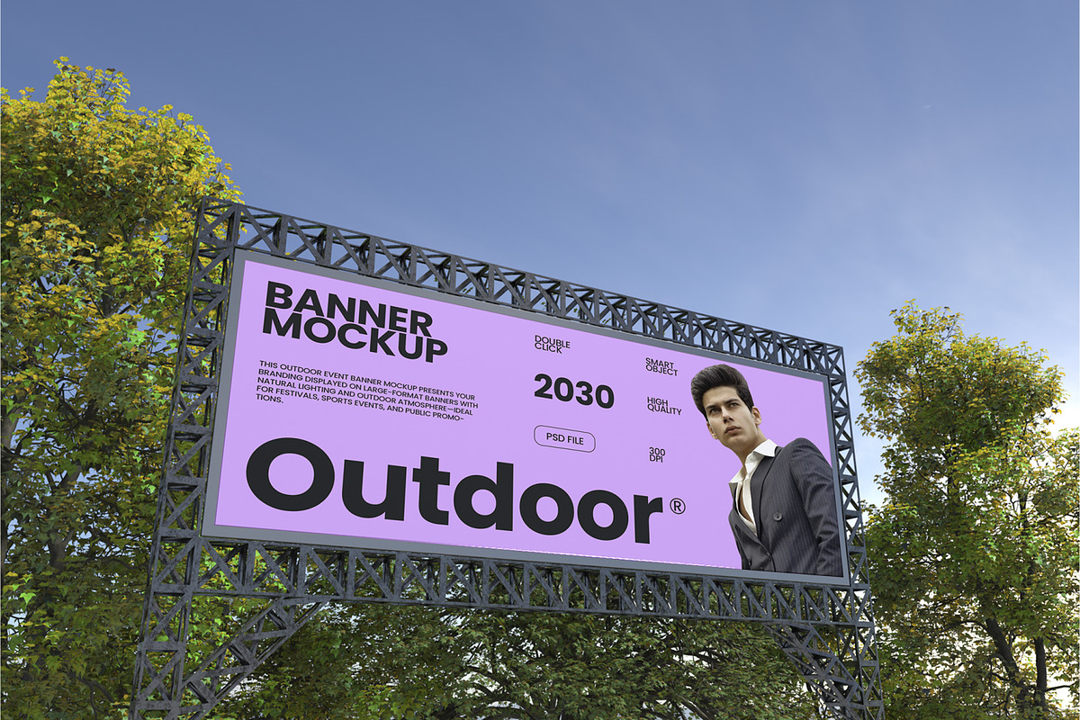 Outdoor Event Banner Mockup, an Advertising Mockup by Permadi Creative (Photo 3 of 5)