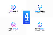 Set of Modern Tech Bulb logo designs, a Branding & Logo Template by Lucky Creative (Thumbnail 1 of 5)