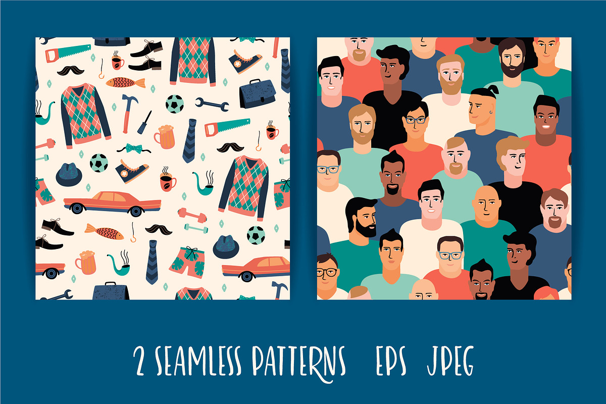 Happy Fathers Day. Cards and Pattern, a Person Illustration by Nadia Grapes (Photo 3 of 4)