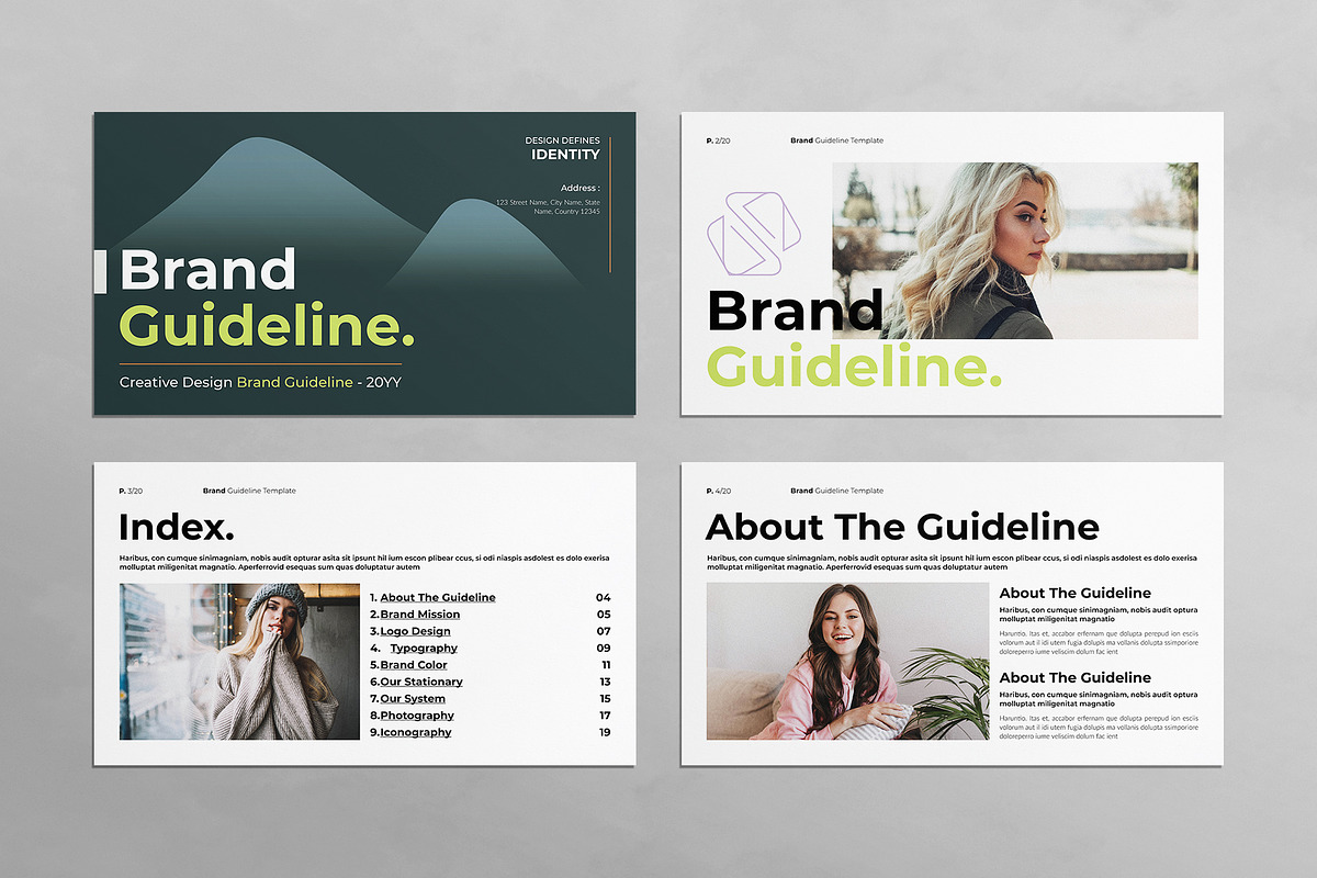Brand Guideline Presentation Design, a Presentation Template by E-Type (Photo 2 of 6)