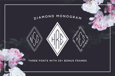 Diamond Monogram Font, a Symbol Font by Leslie Ray