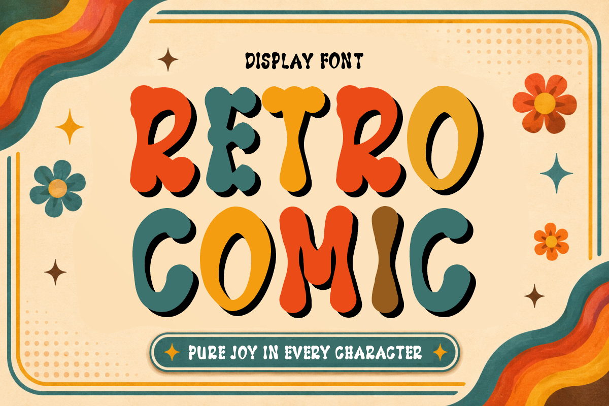Retro Display - Groovy Vintage Font, a Sans Serif Font by KiddoGlyphs Studio (Photo 2 of 5)