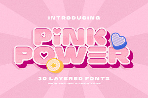Pink Power - 3D Layered Font, a Font by Sarid Ezra