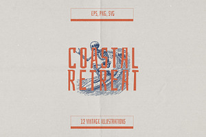 Coastal Retreat Vintage Illustration, an Illustration by elliazidi.designs