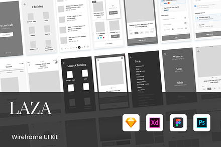 L.A.Z.A Wireframe Kit, a Wireframe Template by flyerittyer