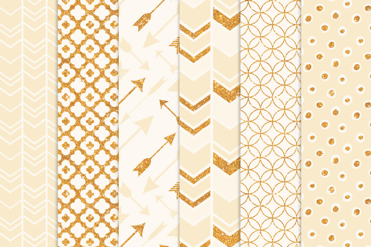 Cream Glitter Bohemian Patterns, a Pattern Graphic by Amanda Ilkov (Photo 3 of 3)