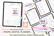 Pastel Digital Planner ( 564 Pages ), a Stationery Template by Tas Creative Studio (Thumbnail 1 of 8)