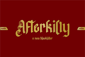 Afterkilly - Blackletter Typeface, a Blackletter Font by Garisman Std