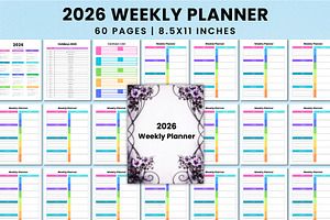 2026 Weekly Planner For Canva KDP, a Stationery Template by Shumaya