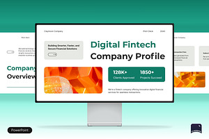 Fintech Pitch Deck Presentation, a Presentation Template by Claymoon Lab