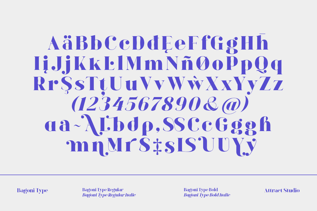 Bagoni Type, a Serif Font by Attract Studio (Photo 19 of 19)