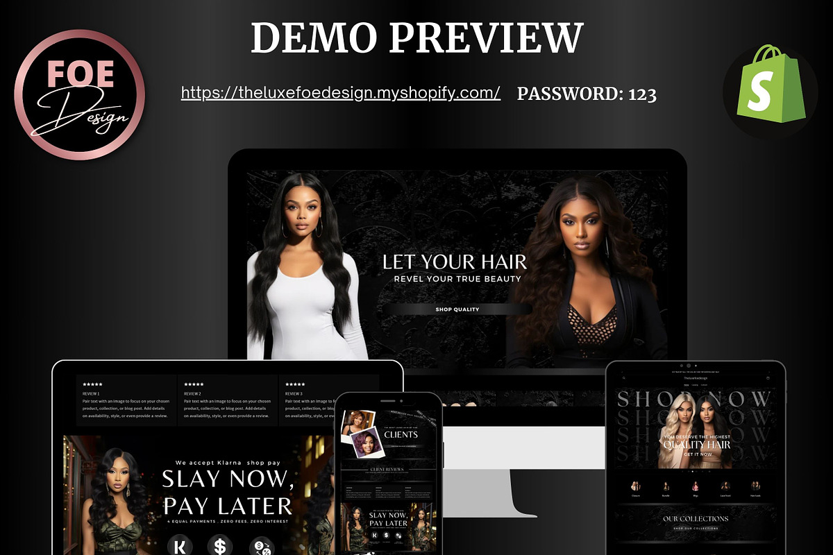 Shopify Theme for Hair stylist, a Shopify Template by Foedesigner (Photo 3 of 8)