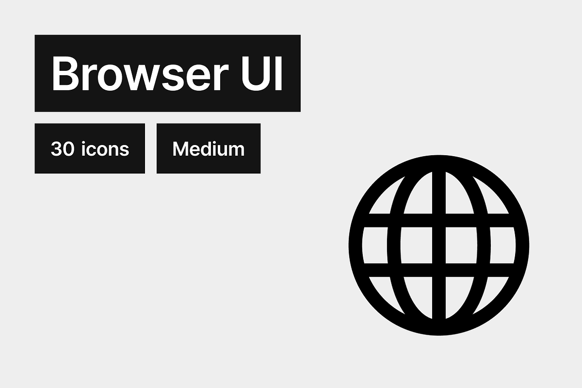 Browser UI Medium - 30 icons, an Outline Icon by Pictomate (Photo 1 of 7)