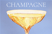 Champagne Watercolor Cocktail, a Food Illustration by Olexandra Mur (Thumbnail 2 of 3)