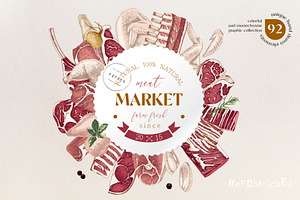 Ultimate meat set. Meat market