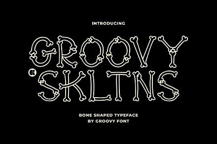 Groovy Skltns Bone Shaped Typeface