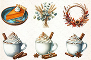 Autumn Clipart Cozy Fall Clipart 01, an Illustration by Libby Wishes (Thumbnail 7 of 7)
