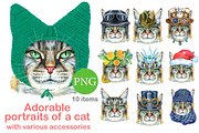 Portraits of Maine Coon cat, an Animal Illustration by Watercolor fantasy (Thumbnail 1 of 6)