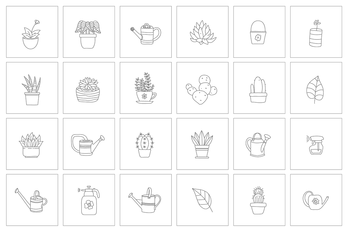 101 Vector Gardening Doodles, a Branding & Logo Template by pawellpi (Photo 21 of 22)
